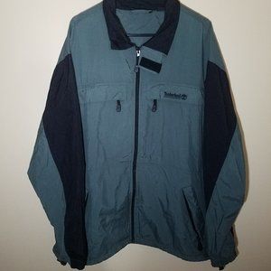 Timberland Performance Windbreaker Jacket Coat Size L Green Full Zip